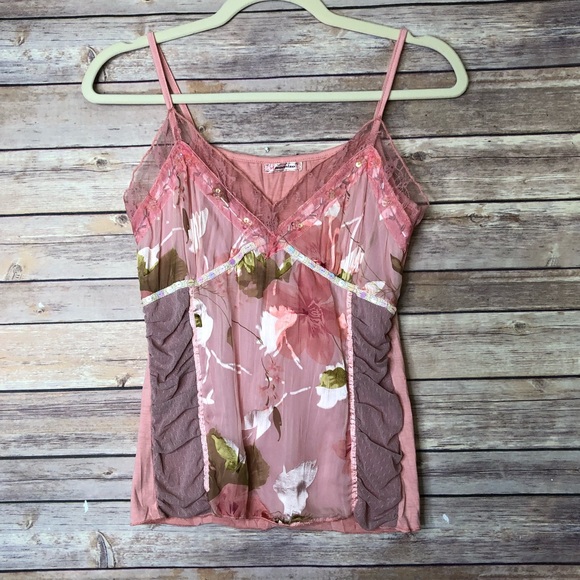 misomiso Tops - EUC Misomiso Silk Embellished Cami/top Sz. S